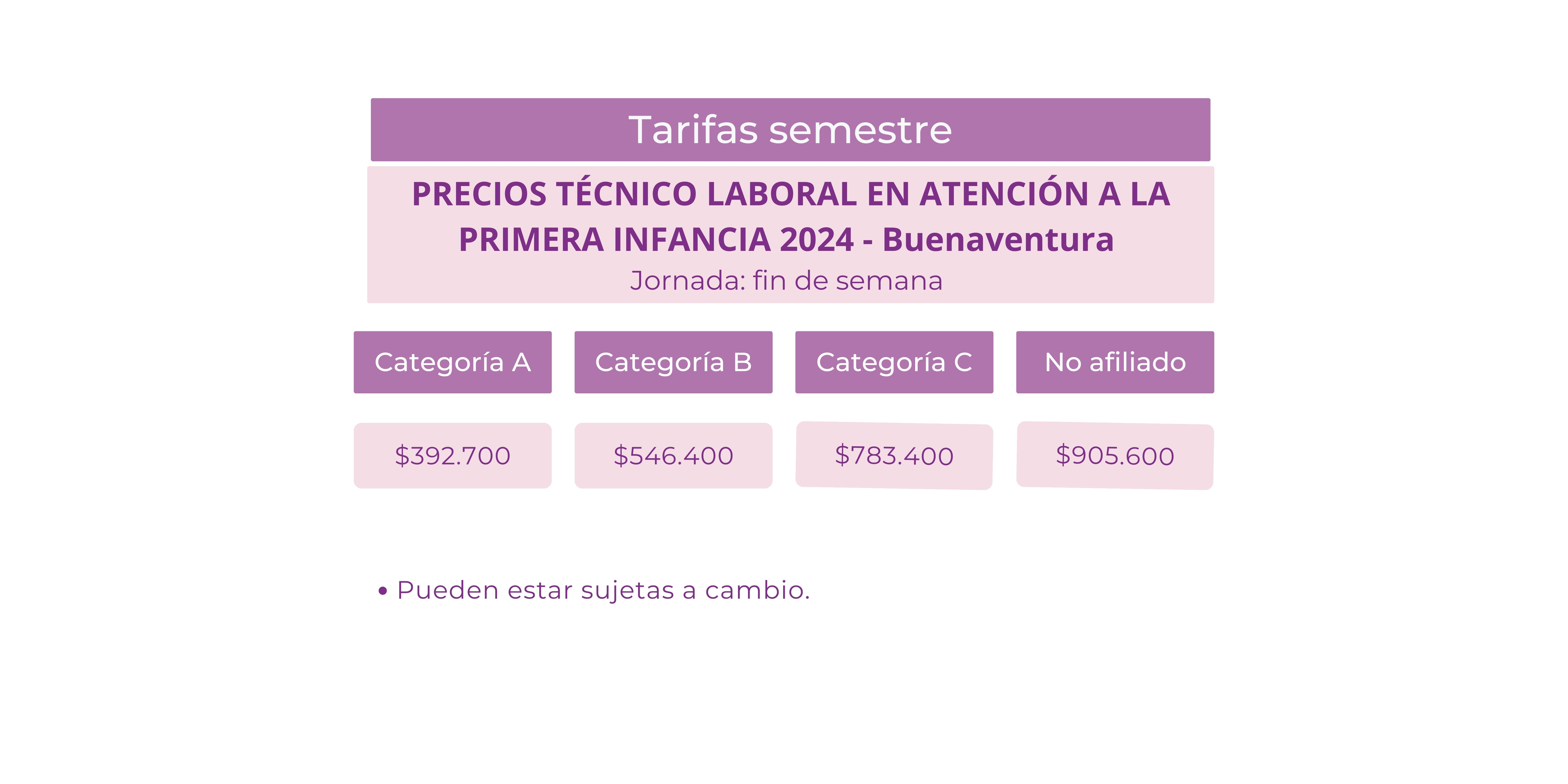 TARIFA PRIMERA INFANCIA BTURA